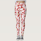 Cute Fun Chic Sporty Santa Kerstmis Leggings (Voorkant)