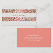 Cute Fun Colorful Confetti Stripes Visitekaartje (Voorkant / Achterkant)