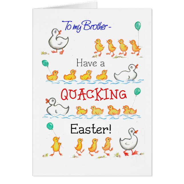 Cute Fun Ducklings Quacking Pâques, pour Frère (Devant)