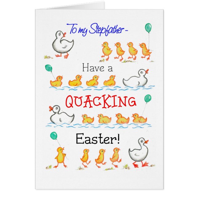 Cute Fun Ducklings Quacking Pâques, pour Stepfathe (Devant)