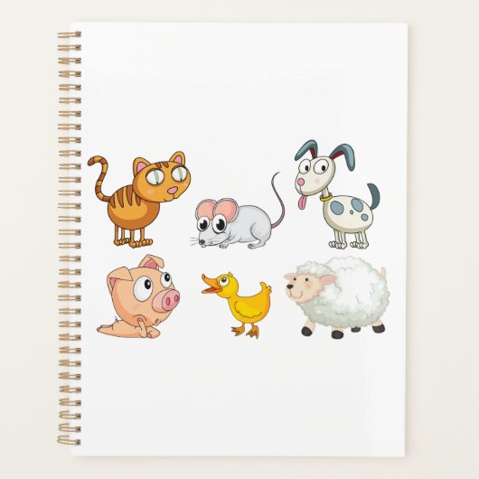 Cute Fun Farm Animals Planner (Voorkant)