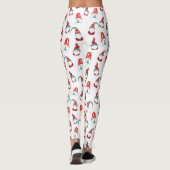 Cute Fun Gnome Elf Modern Nordic Pattern White Leggings (Achterkant)