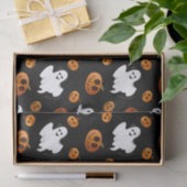 Cute Fun Halloween Ghost Pumpkin Patroon Tissuepapier (Geschenk)