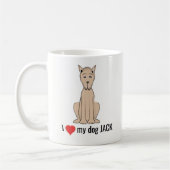 Cute Fun I Heart My Dog Custom Whimsical Koffiemok (Links)