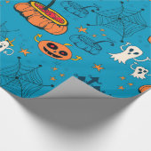 Cute Fun Kind-Friendly Halloween Cadeaupapier (Hoek)