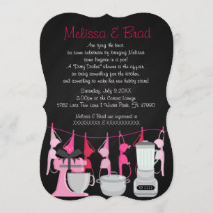 Cute Fun Kitchen Lingerie Bridal Shower Invitation Kaart