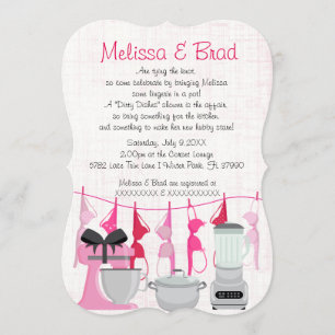 Cute Fun Kitchen Lingerie Bridal Shower Invitation Kaart