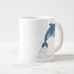 Cute Fun-Loving Cartoon Dolphin Extra Grote Beker