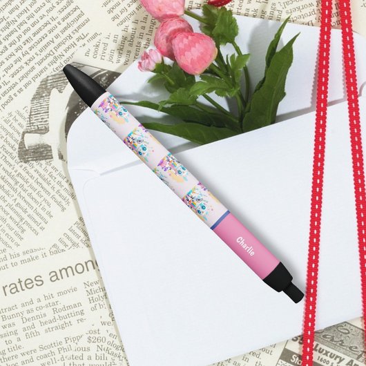 Cute Fun Messy Robot Schilderen Spetters Zwarte Inkt Pen