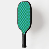 Cute Fun Modern Checkerboard Blue Green Geometric Pickleball Paddle (Links)