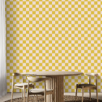 Cute Fun Modern Checkerboard Gele Geometric