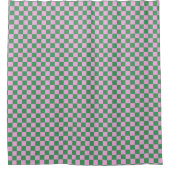 Cute Fun Modern Checkerboard Pink Green Geometric Douchegordijn (Voorkant)