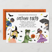 Cute Fun Modern Halloween Feest Uitnodiging (Voorkant / Achterkant)