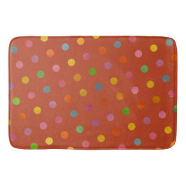 Cute Fun Modern Terracotta Multicolored Polka Dots Badmat