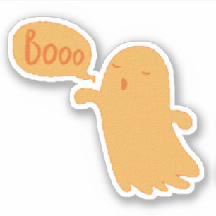 Cute Fun Oranje Boo Ghost Halloween Sticker