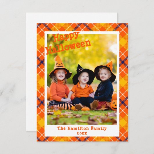 Cute Fun Oranje Pattern Custom Photo Halloween (Voorkant / Achterkant)