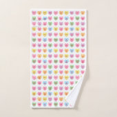 Cute fun pastel conversation personnalisée coeurs (Serviette à main)