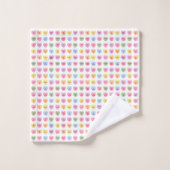 Cute fun pastel conversation personnalisée coeurs (Gant de toilette)