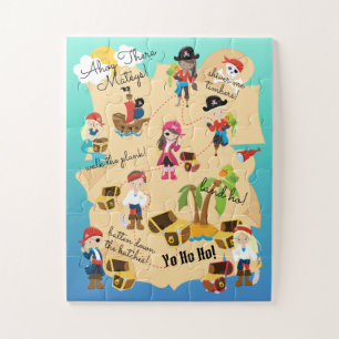 Cute Fun Personalized Pirate Treasure Map Legpuzzel