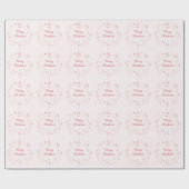 Cute Fun Pink Red Hand Drawn Christmas Cadeaupapier (Vlak)