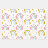 Cute Fun Rainbow Unicorn Pattern Inpakpapier Vel (Voorkant 3)