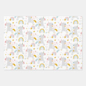 Cute Fun Rainbow Unicorn Pattern Inpakpapier Vel (Voorkant)