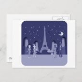 Cute Fun Retro Paris Digital  Art Design Briefkaart (Voorkant / Achterkant)
