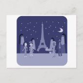 Cute Fun Retro Paris Digital  Art Design Briefkaart (Voorkant)
