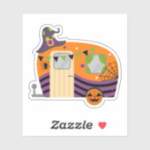 Cute Fun RV Camper Trailer Halloween Sticker (Vel)