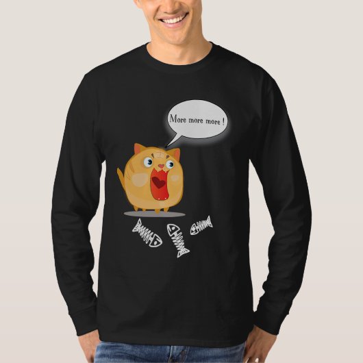 Cute fun & silly fat cat t-shirt (Voorkant)