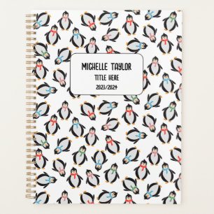 Cute Fun Snow Gift Penguins Kinder Friend Notitieb Planner