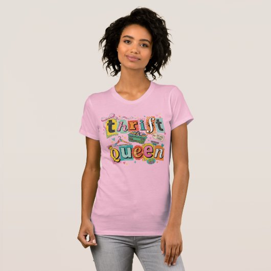 Cute & Fun Thrift Queen T-shirt (Voorkant volledig)