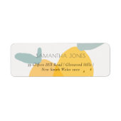 Cute Fun Yellow Lemon Fruity Citrus Bright Address Etiket (Voorkant)