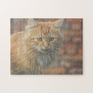 Cute Funky Ginger Cat Kitten Face Legpuzzel