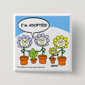 Cute Funny Adoption Theme Cartoon Button (Voorkant)