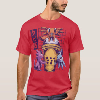 Cute Funny Aolotl Ice Cream Cone Japans Anime T-shirt