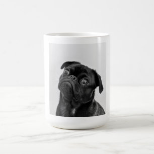 Cute Funny Black and White Pug Photo Koffiemok