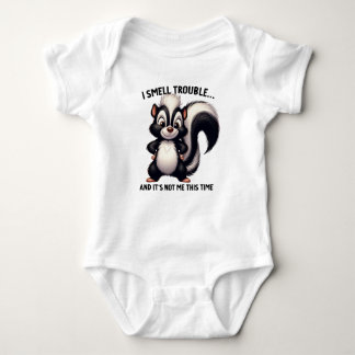 CUTE FUNNY BLACK AND WHITE SKUNK SAYING ROMPER