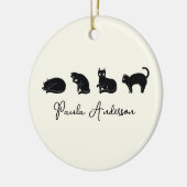 Cute Funny Black Cat Keramisch Ornament (Links)