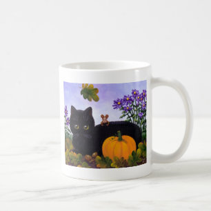 Cute Funny Black Cat Mouse Herfst Gift Creationart Koffiemok