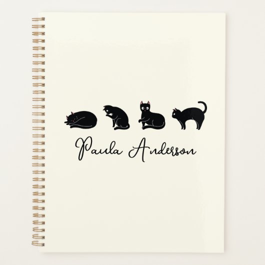  Cute Funny Black Cat Planner (Voorkant)