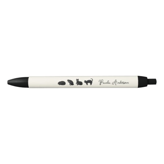  Cute Funny Black Cat Zwarte Inkt Pen (Voorkant)