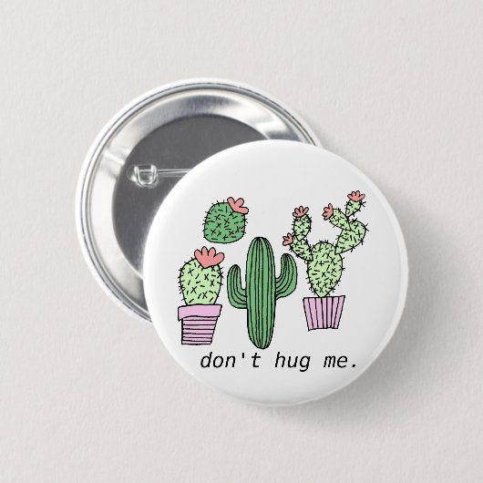 Cute Funny Cactus Button (Voorkant /achterkant)