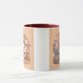 Cute Funny Cartoon Barista Cat Mug (Centre)
