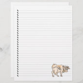 Cute Funny Cartoon Koe Lined Pet Letterhead (Voorkant / Achterkant)