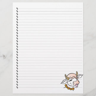 Cute Funny Cartoon Koe Lined Pet Letterhead