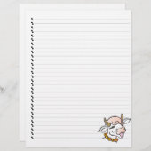 Cute Funny Cartoon Koe Lined Pet Letterhead (Voorkant / Achterkant)