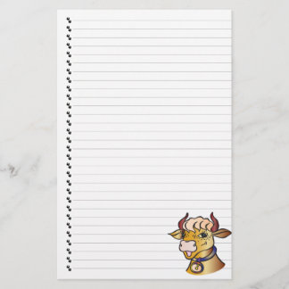 Cute Funny Cartoon Koe Lined Pet Stationery Briefpapier