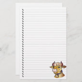 Cute Funny Cartoon Koe Lined Pet Stationery Briefpapier (Voorkant / Achterkant)