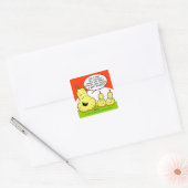 Cute Funny Cartoon Pears en Giftbaskets Vierkante Sticker (Envelop)